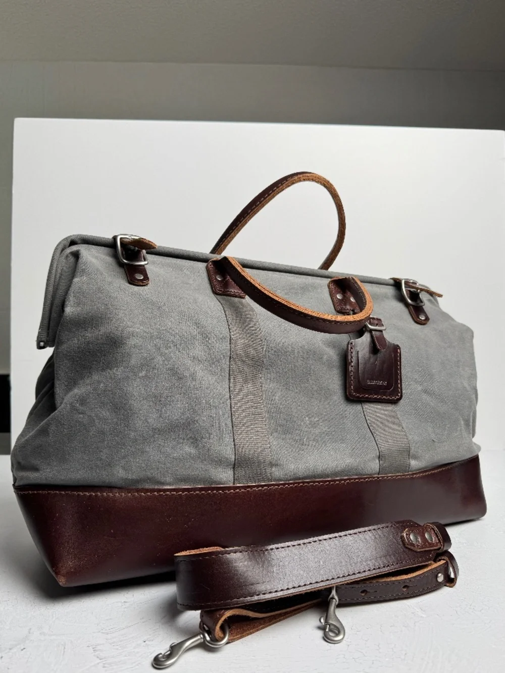 BILLYKIRK Waxed Canvas & Leather Weekender Bag